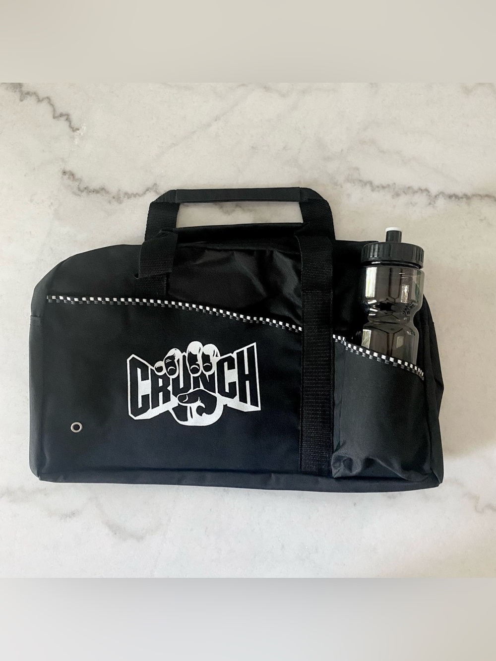 Crunch Fitness Gym Duffle Bag With Bottle, Black, Carry On Workout